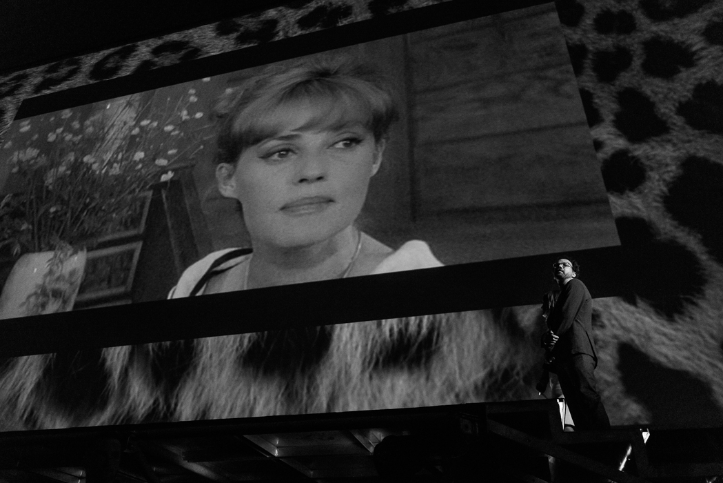 Artistic director Carlo Chatrian under the Piazza Grande screen